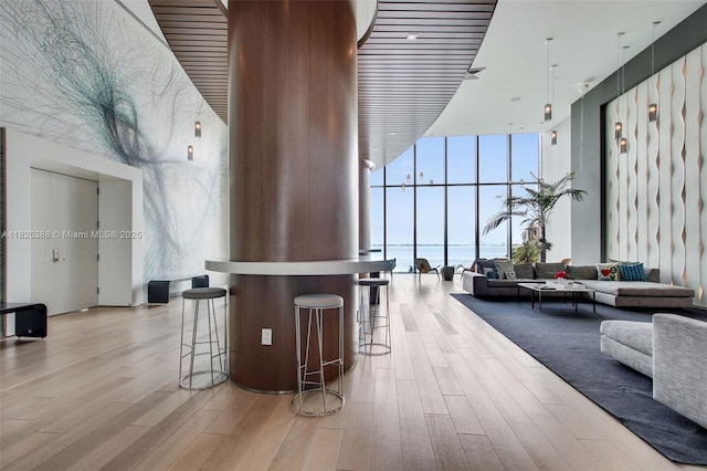 460 NE 28th St Unit 2407, Miami, FL 33137 - building lobby with floor to ceiling windows and a towering ceiling