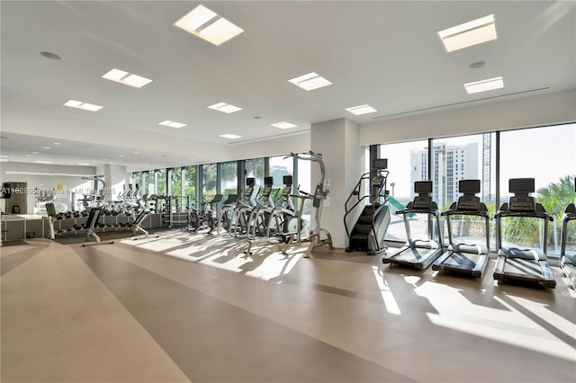 88 SW 7th St Unit 1008, Miami, FL 33130 - gym with healthy amount of natural light