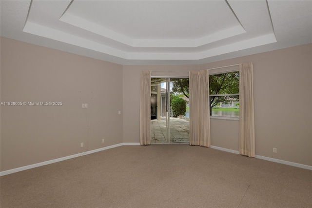 3843 Oak Ridge Cir, Weston, FL 33331 - empty room featuring a raised ceiling and light colored carpet