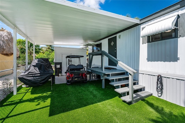 456 Bowie Ln, Key Largo, FL 33037 - view of patio / terrace featuring an attached carport