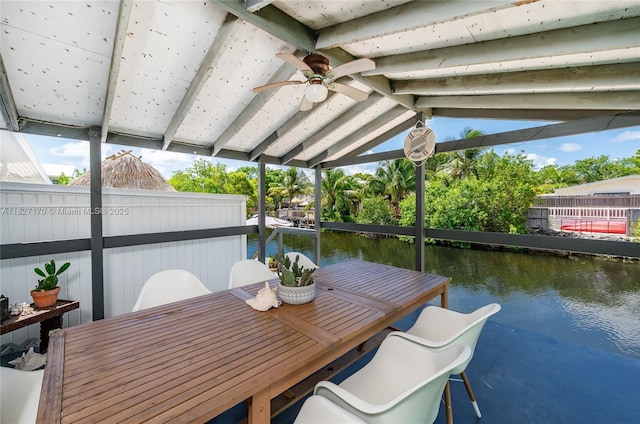 456 Bowie Ln, Key Largo, FL 33037 - dock featuring a water view and outdoor dining area