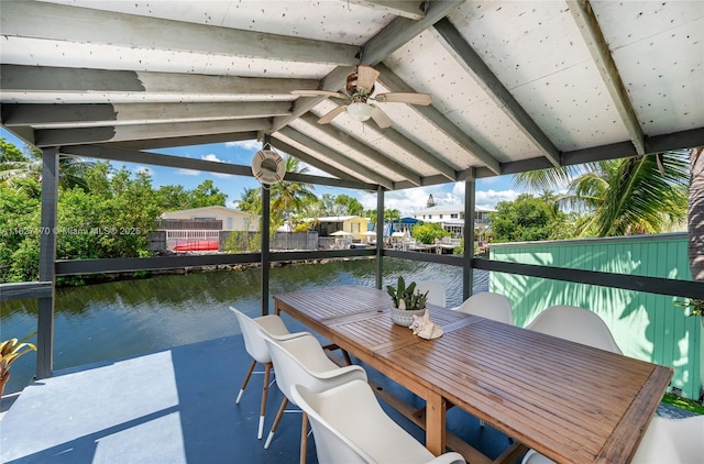 456 Bowie Ln, Key Largo, FL 33037 - dock featuring a water view and outdoor dining space