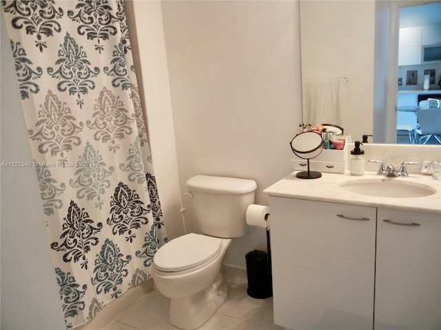 133 NE 2nd Ave Unit 815, Miami, FL 33132 - full bath featuring vanity, tile patterned floors, and a shower with curtain