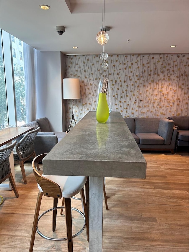 133 NE 2nd Ave Unit 815, Miami, FL 33132 - dining space featuring light wood-type flooring and recessed lighting