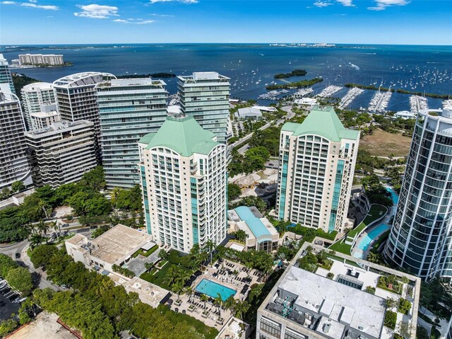3400 SW 27th Ave Unit 1605, Miami, FL 33133 - bird's eye view of a nearby body of water and a pool