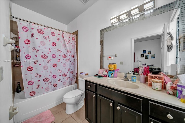 3574 W 88th Ter, Hialeah, FL 33018 - bathroom with tile patterned floors, vanity, and shower / tub combo with curtain