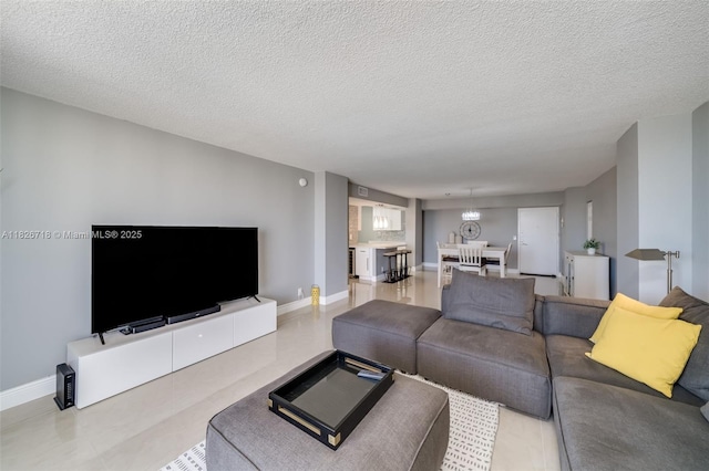 1500 S Ocean Dr Unit 7K, Hollywood, FL 33019 - living area with a textured ceiling