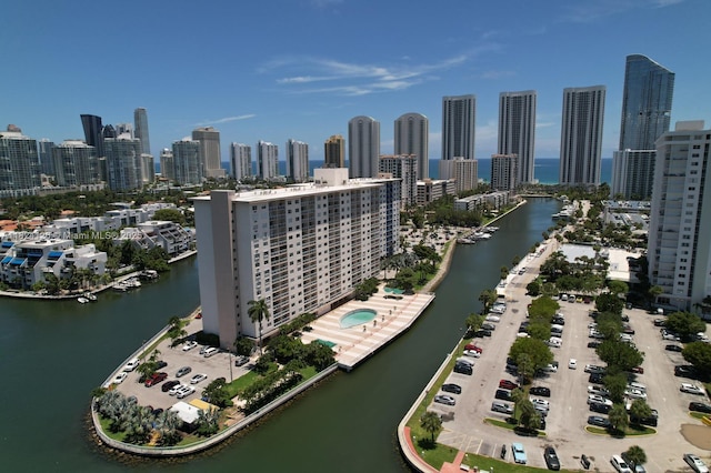 400 Kings Point Dr Unit 1222, Sunny Isles Beach, FL 33160 - bird's eye view of a large body of water and skyline