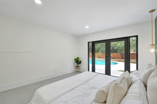 5850 Rose Ter, Plantation, FL 33317 - bedroom with french doors, access to outside, and recessed lighting