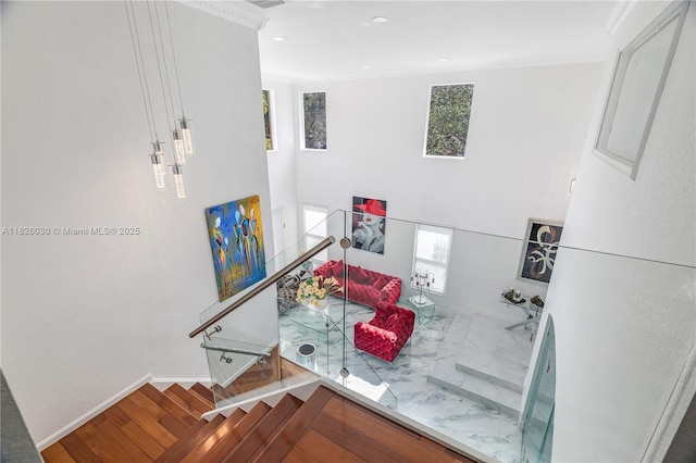 16488 SW 30th St, Miramar, FL 33027 - staircase with recessed lighting and crown molding