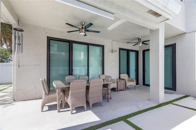 16488 SW 30th St, Miramar, FL 33027 - view of patio featuring ceiling fan and outdoor dining space