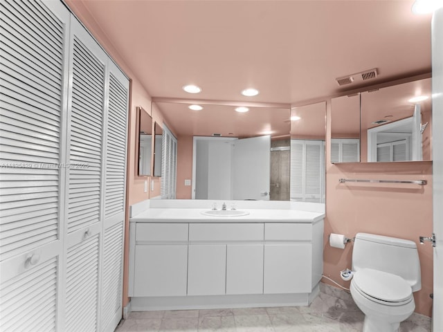 16445 Collins Ave Unit 726, Sunny Isles Beach, FL 33160 - bathroom with a closet, recessed lighting, and vanity