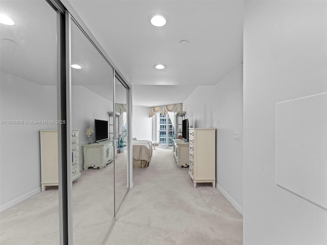 16445 Collins Ave Unit 726, Sunny Isles Beach, FL 33160 - corridor with light colored carpet and recessed lighting