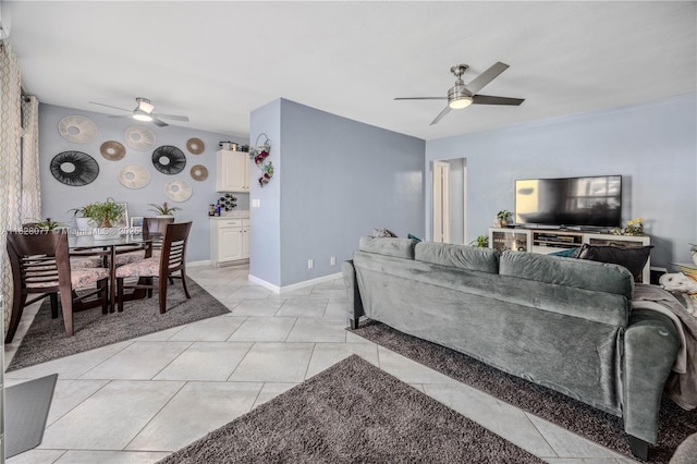 1000 SW 10th Ter Unit 2P, Hallandale Beach, FL 33009 - living area featuring ceiling fan and light tile patterned floors