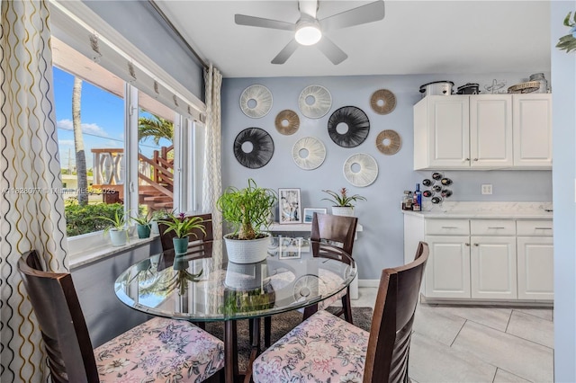 1000 SW 10th Ter Unit 2P, Hallandale Beach, FL 33009 - dining room with a ceiling fan and light tile patterned flooring