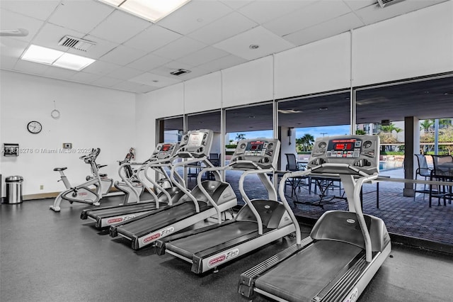 20367 W Country Club Dr Unit L25, Aventura, FL 33180 - workout area featuring a drop ceiling