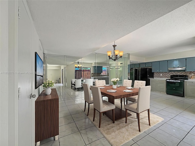8103 SW 24th St, North Lauderdale, FL 33068 - dining space with a chandelier and a textured ceiling