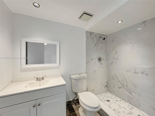 8103 SW 24th St, North Lauderdale, FL 33068 - full bath featuring vanity, tiled shower, and recessed lighting