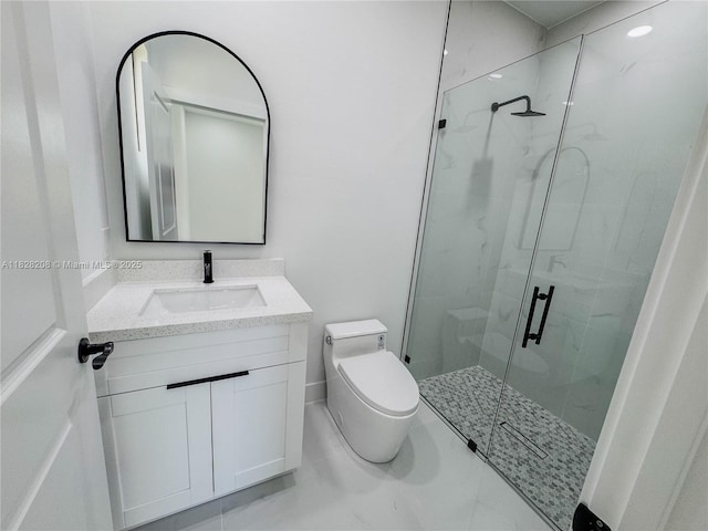 505 W 10th St, Lehigh Acres, FL 33972 - full bath featuring a marble finish shower and vanity