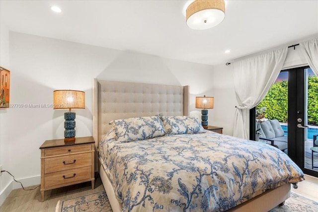 2180 Alamanda Dr, North Miami, FL 33181 - bedroom featuring access to exterior, recessed lighting, and wood finished floors