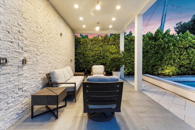 2180 Alamanda Dr, North Miami, FL 33181 - view of patio / terrace featuring an outdoor living space