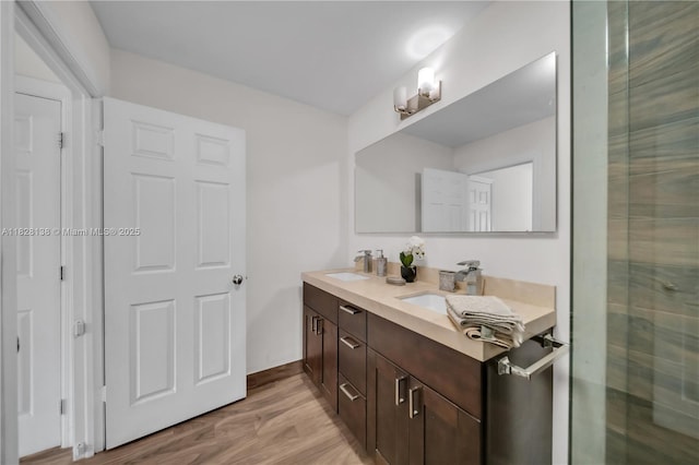 14795 SW 174th St, Miami, FL 33187 - bathroom with double vanity and wood finished floors