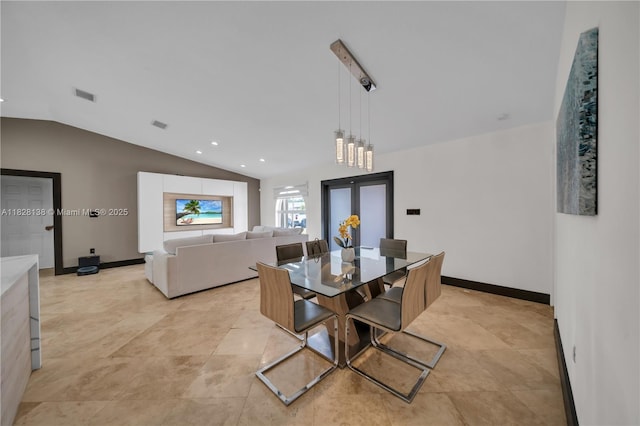 14795 SW 174th St, Miami, FL 33187 - dining room featuring vaulted ceiling and recessed lighting