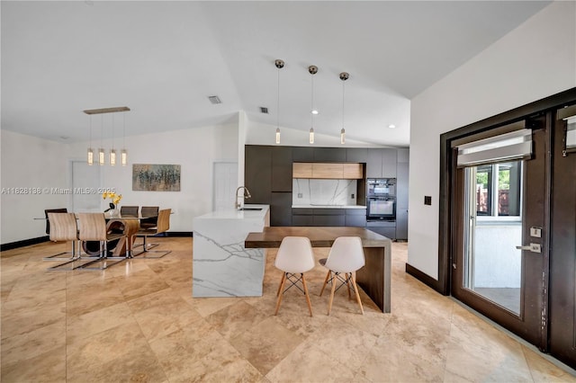 14795 SW 174th St, Miami, FL 33187 - living area with lofted ceiling and baseboards