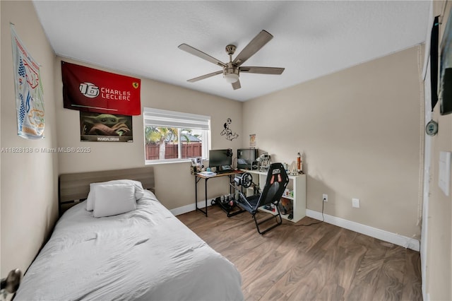 14795 SW 174th St, Miami, FL 33187 - bedroom with wood finished floors and ceiling fan