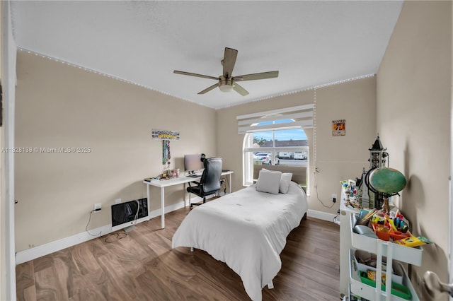 14795 SW 174th St, Miami, FL 33187 - bedroom featuring an office area, wood finished floors, and a ceiling fan