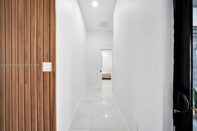 1550 SW 89th Ct, Miami, FL 33174 - hallway featuring light marble finish floors and recessed lighting