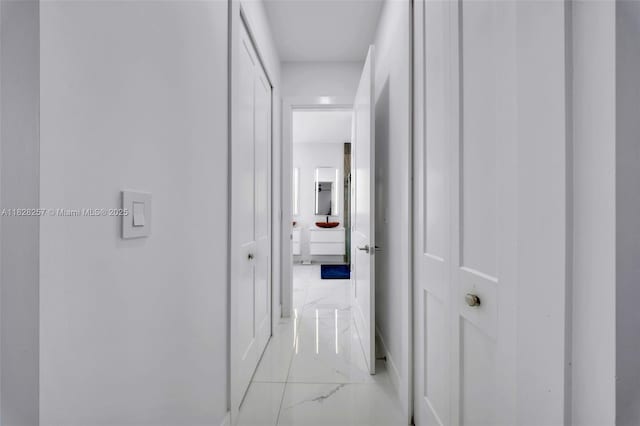 1550 SW 89th Ct, Miami, FL 33174 - hallway with light marble finish floors