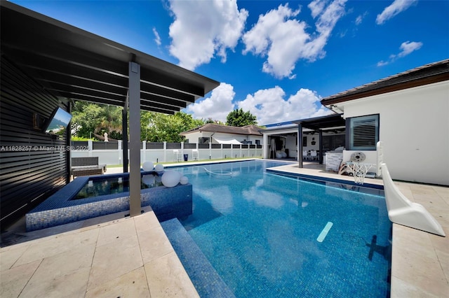 1550 SW 89th Ct, Miami, FL 33174 - view of pool with a patio area and a pool with connected hot tub