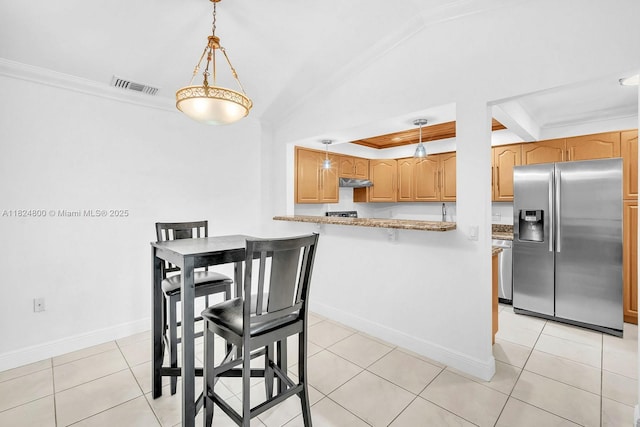 1621 NW 96th Ter, Pembroke Pines, FL 33024 - dining space with crown molding and light tile patterned floors