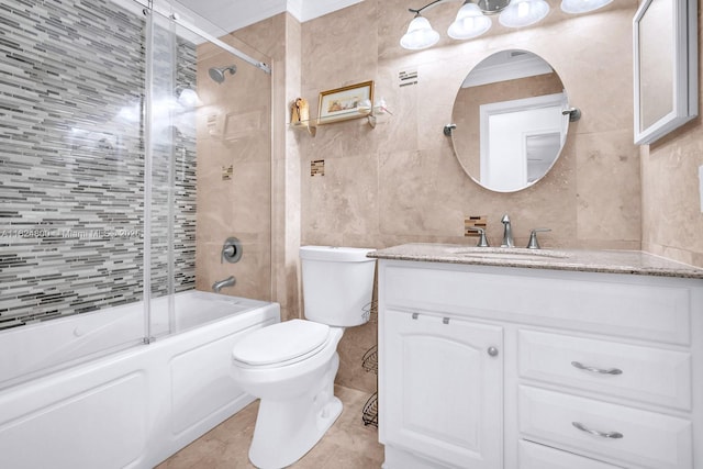 1621 NW 96th Ter, Pembroke Pines, FL 33024 - bathroom with tile walls, vanity, bath / shower combo with glass door, and tile patterned flooring