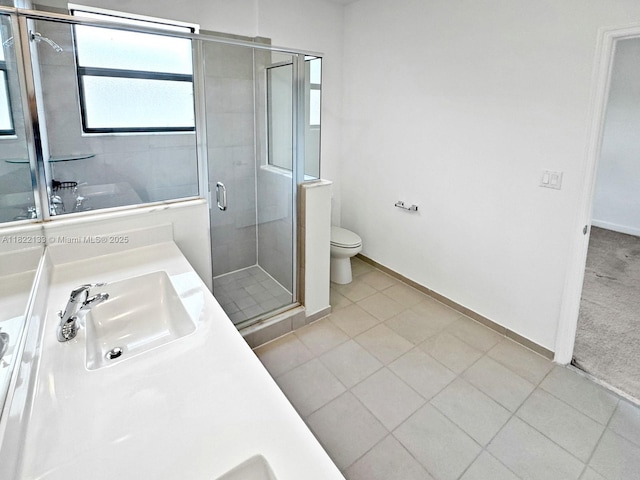 6011 W Paso Fino Pl, Davie, FL 33314 - full bathroom featuring vanity, a stall shower, and tile patterned floors