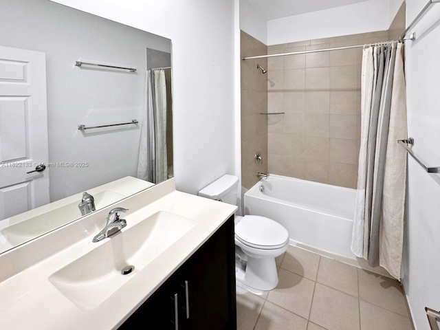 6011 W Paso Fino Pl, Davie, FL 33314 - bathroom with vanity, shower / bath combo with shower curtain, and tile patterned flooring