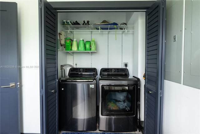 475 Bahia Honda Rd, Key Largo, FL 33037 - laundry room with independent washer and dryer and electric panel