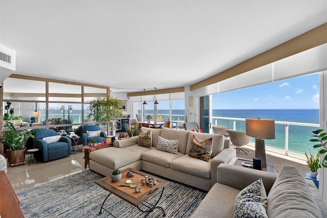 18671 Collins Ave Unit 1401, Sunny Isles Beach, FL 33160 - living room featuring a water view