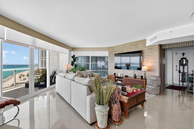 18671 Collins Ave Unit 1401, Sunny Isles Beach, FL 33160 - living area featuring a water view