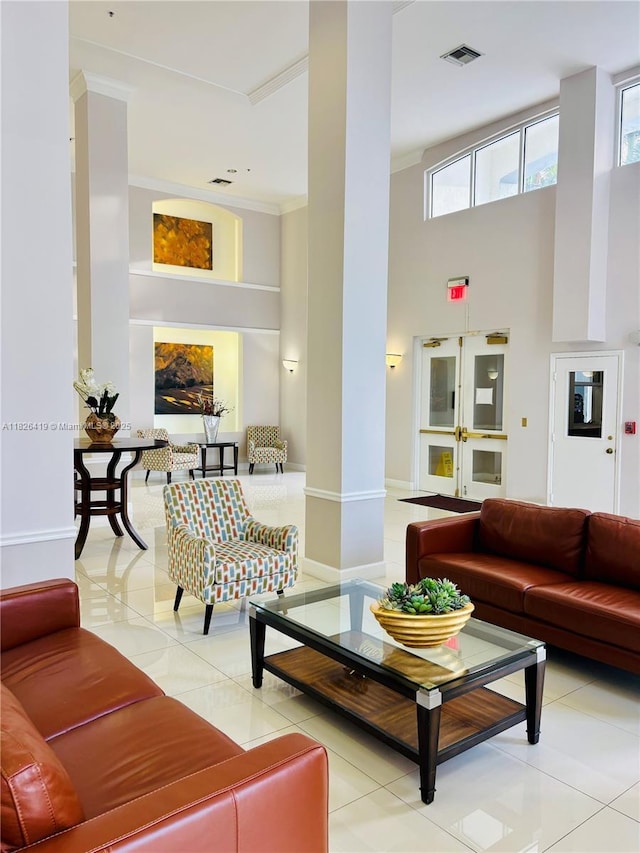 9725NW NW 52nd St Unit 415, Doral, FL 33178 - community lobby with a high ceiling and ornamental molding