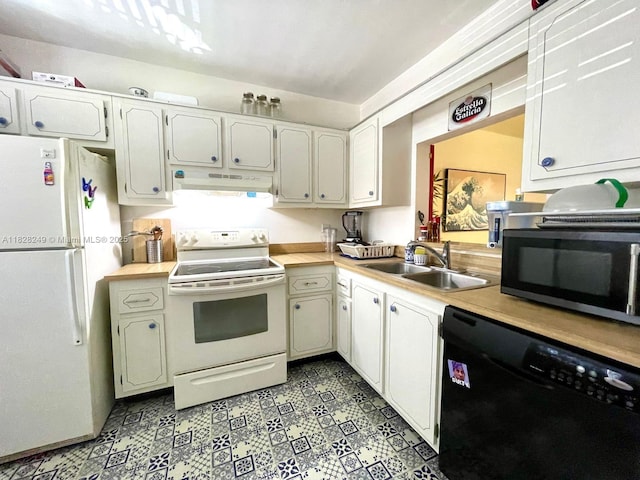 2860 SW 22nd Ave Unit 4100, Delray Beach, FL 33445 - kitchen featuring white appliances, under cabinet range hood, light countertops, and white cabinets