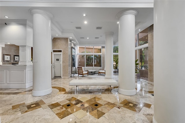 770 Claughton Island Dr Unit 1210, Miami, FL 33131 - lobby featuring recessed lighting and crown molding