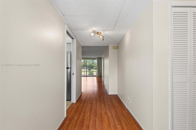 2851 S Palm Aire Dr Unit 205, Pompano Beach, FL 33069 - hall with baseboards and wood finished floors