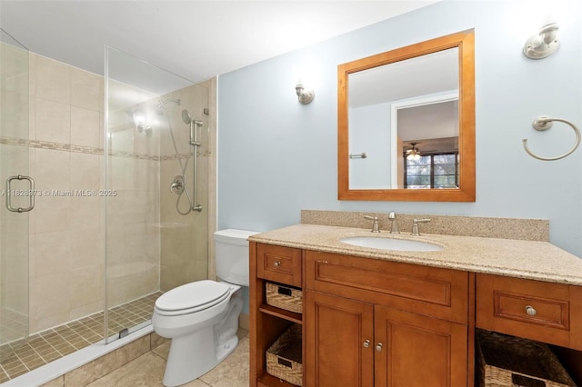 2851 S Palm Aire Dr Unit 205, Pompano Beach, FL 33069 - full bathroom featuring vanity, a shower stall, and tile patterned flooring