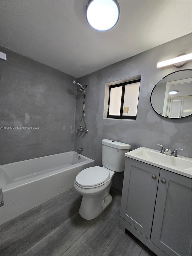 335 W 60th St, Hialeah, FL 33012 - full bathroom with shower / washtub combination, wood finished floors, and vanity