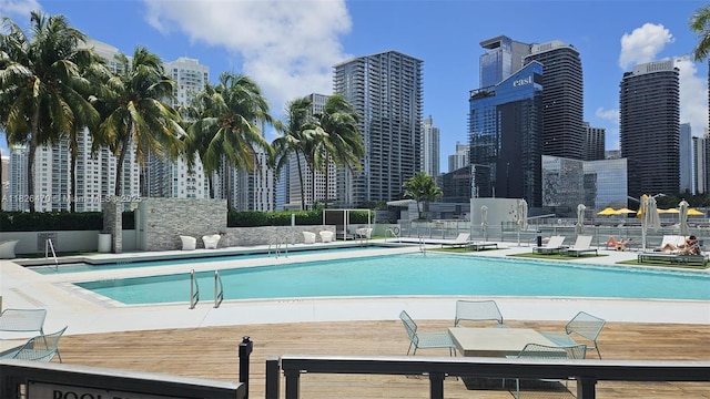 90 SW 3rd St Unit 4110, Miami, FL 33130 - community pool with a skyline view