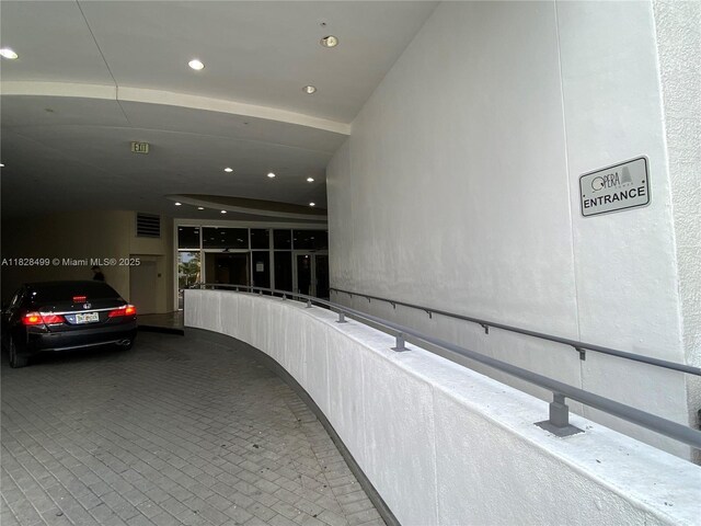 1750 N Bayshore Dr Unit 2707, Miami, FL 33132 - hallway featuring recessed lighting and brick patterned flooring