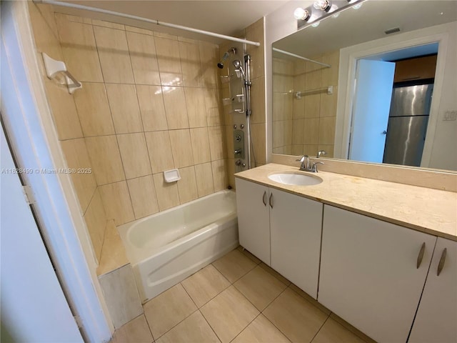 1750 N Bayshore Dr Unit 2707, Miami, FL 33132 - full bath featuring tile patterned flooring, vanity, and shower / tub combination
