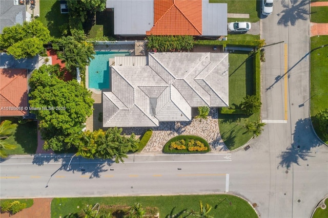 424 89th St, Surfside, FL 33154 - drone / aerial view of a pool area